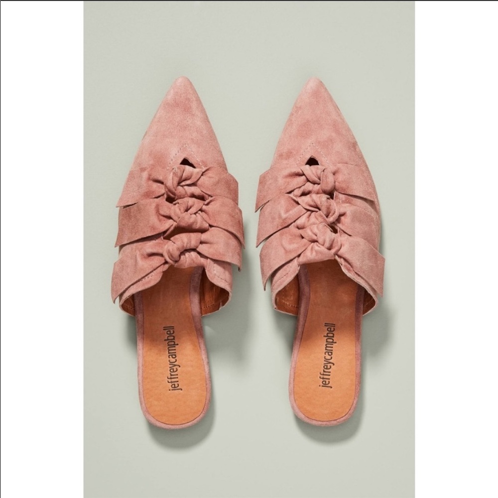 New Jeffrey Campbell Charly suede bow slides size 7.5